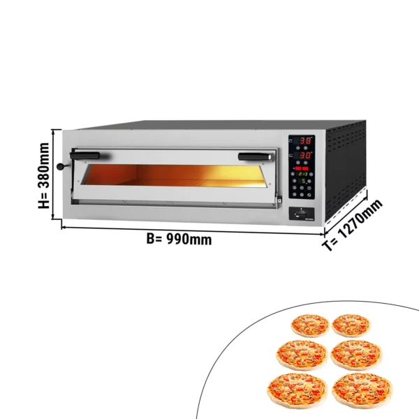 Elektrická kamna na pizzu - 6x 35 cm (hloubka) - s dotykovým displejem