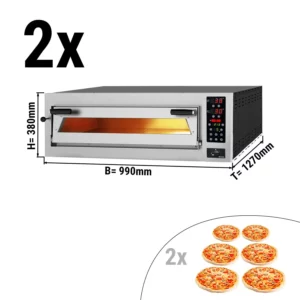 (2 kusy) elektrická kamna na pizzu - 6+6x 35cm (hloubka) - s dotykovým displejem
