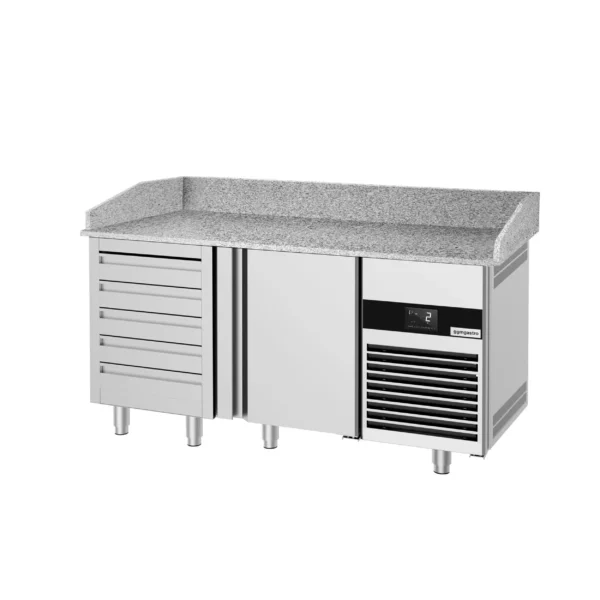 Chladící stůl na pizzu PREMIUM - 1550x800mm - s 1 dvířky a 6 zásuvkami - Image 7
