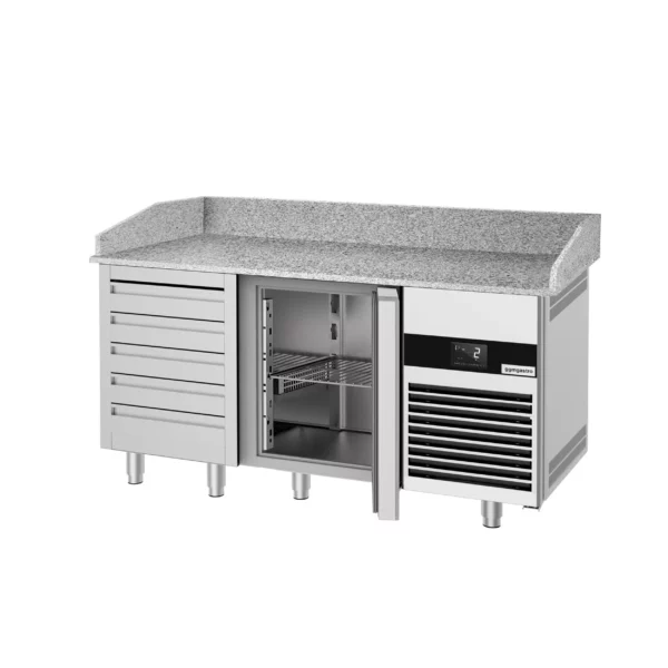 Chladící stůl na pizzu PREMIUM - 1550x800mm - s 1 dvířky a 6 zásuvkami - Image 9