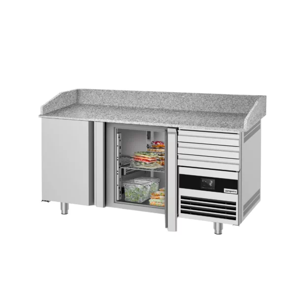 Chladící stůl na pizzu PREMIUM - 1600x800mm - se 2 dvířky a 3 zásuvkami - Image 8