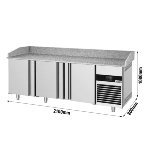 Chladící stůl na pizzu PREMIUM - 2100x800mm - se 3 dveřmi