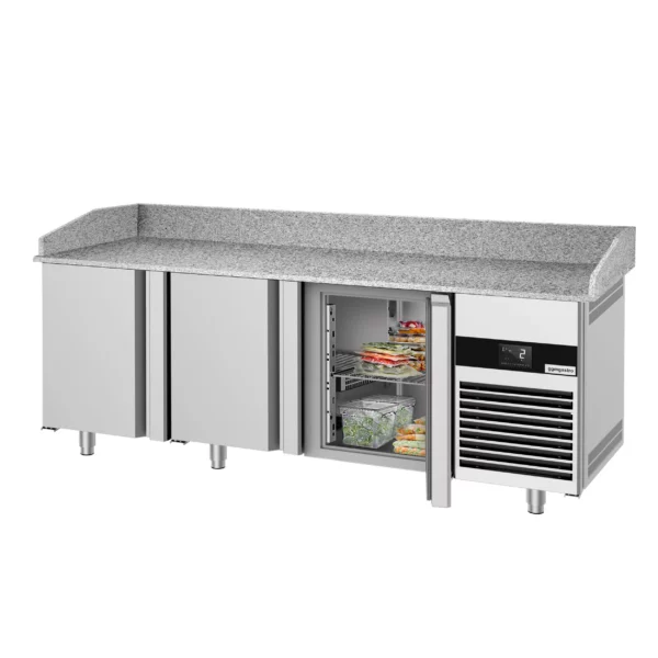 Chladící stůl na pizzu PREMIUM - 2100x800mm - se 3 dveřmi a 6 zásuvkami - Image 7