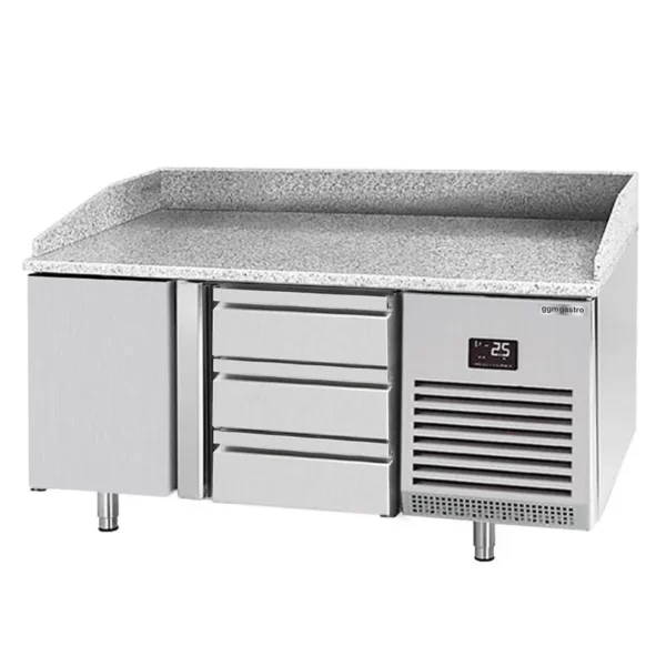 Chladící stůl na pizzu PREMIUM PLUS - 1490 x 700 mm - s 1 dvířky a 3 zásuvkami - Image 6