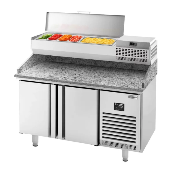 Chladící stůl na pizzu PREMIUM PLUS - 1490x700mm - se 2 dvířky - včetně chladící vitríny - 6x GN 1/4 - Image 12
