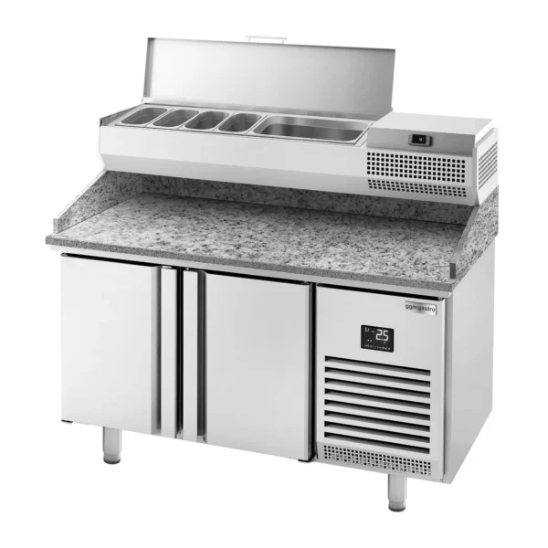Chladící stůl na pizzu PREMIUM PLUS - 1490x700mm - se 2 dvířky - včetně chladící vitríny - 6x GN 1/4 - Image 13