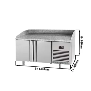 Chladící stůl na pizzu PREMIUM PLUS - 1490x700mm - se 2 dveřmi