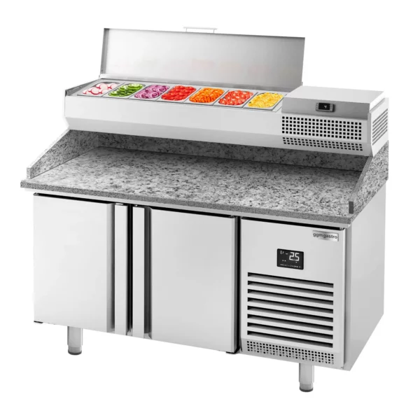 Chladící stůl na pizzu PREMIUM PLUS - 1783x800mm - se 2 dvířky - včetně chladící vitríny - 7x GN 1/4 - Image 10