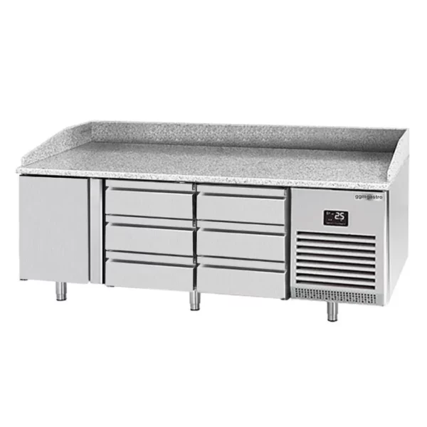 Chladící stůl na pizzu PREMIUM PLUS - 1980x700mm - s 1 dvířky a 6 zásuvkami - Image 2