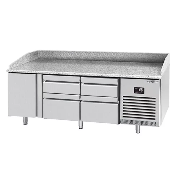 Chladící stůl na pizzu PREMIUM PLUS - 1980x700mm - s 1 dvířky a 4 zásuvkami - Image 5