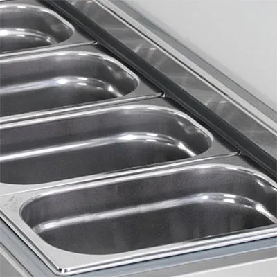 Chladící stůl na pizzu PREMIUM PLUS - 1980x700mm - s 9 zásuvkami - včetně chladící vitríny - 9x GN 1/4 - Obrázek 4