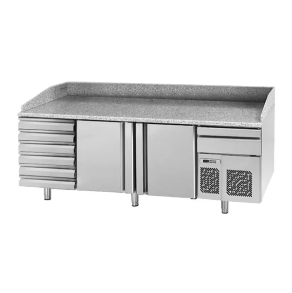 Chladící stůl na pizzu PREMIUM PLUS - 2305x800mm - se 2 dveřmi a 6 zásuvkami - Image 9