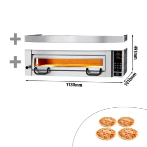 Elektrická kamna na pizzu Výkon - 4x 34cm - Digitální - včetně digestoře
