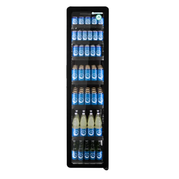 GASTRO COOL | Chladnička se skleněnými dveřmi - 220 litrů - úzká - 1 skleněné dveře - černá - Image 5