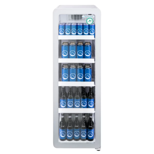 GASTRO COOL | Chladnička se skleněnými dveřmi - 135 litrů - úzká - 1 skleněné dveře - bílá - Image 4