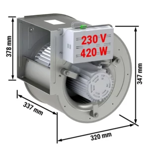 Radiální ventilátor 2200 m³ za hodinu - pro nástěnné odsavače par