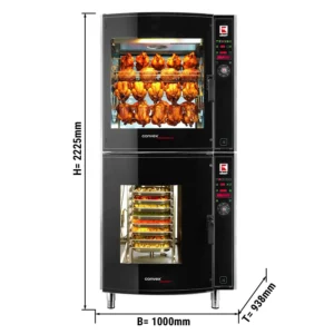 UBERT | Otočný gril na kuře - včetně konvektomatu CONVEX® 8x GN 1/1