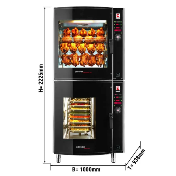 UBERT | Otočný gril na kuře - včetně konvektomatu CONVEX® 8x GN 1/1