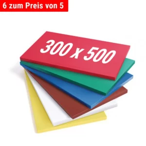 (6 kusů) sada prkénka na krájení - 30 x 50 cm - tloušťka 2 cm - vícebarevná