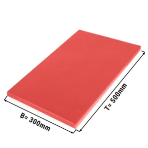 Prkénko na krájení - 30 x 50 cm - tloušťka 2 cm - červená