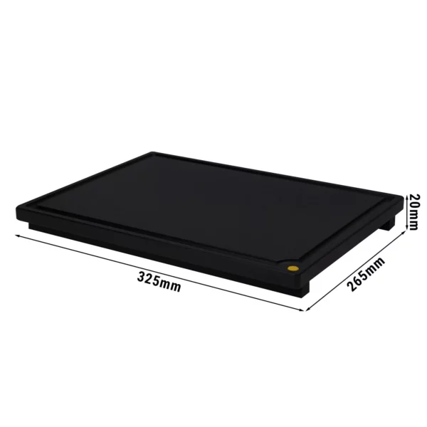 Prkénko na krájení s drážkou na šťávu - 325x265mm - černá