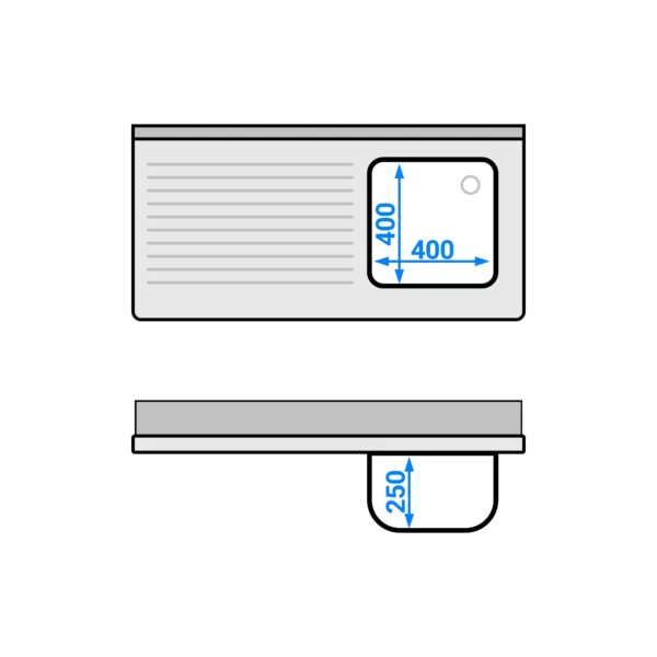 Skříňka pod umyvadlo - 1200x600mm - s nádobou na odpad a 1 umyvadlem vpravo - Image 7