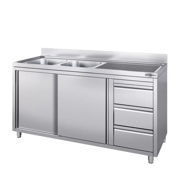 Skříňka s umyvadlem - 1600x700mm - se 3 zásuvkami a 2 umyvadly vlevo - Image 3