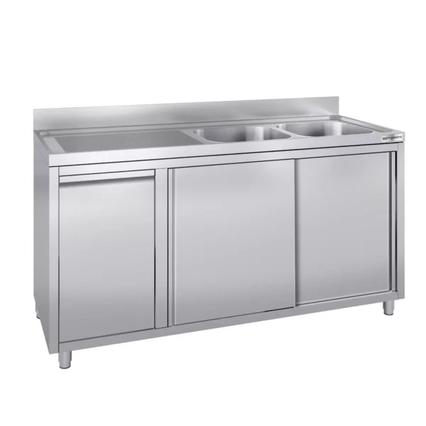 Skříňka s umyvadlem - 1800x700mm - s nádobou na odpad a 2 umyvadly vpravo - Image 5