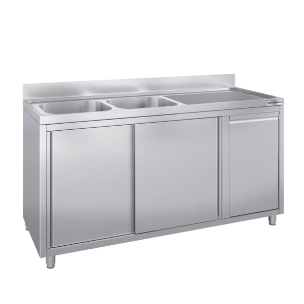 Skříňka pod umyvadlo - 2000x600mm - s nádobou na odpad a 2 umyvadly vlevo - Image 4