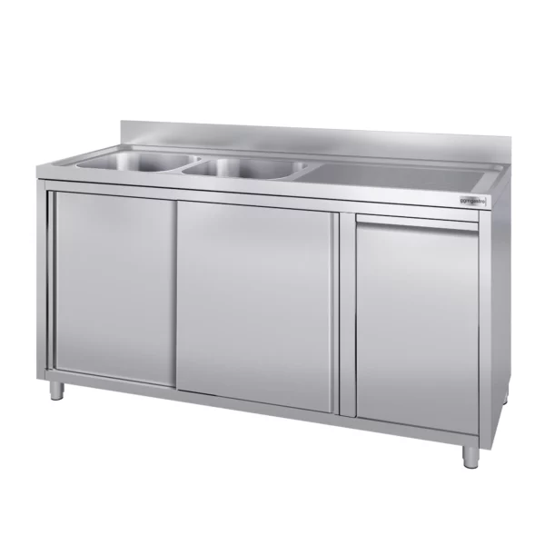 Skříňka pod umyvadlo - 2000x600mm - s nádobou na odpad a 2 umyvadly vlevo - Image 5