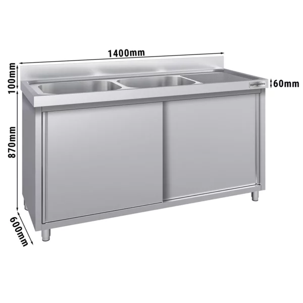 Dřezová skříňka ECO - 1400x600mm - se 2 umyvadly vlevo