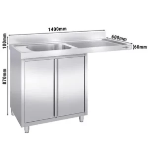 Dřezová skříňka k myčce nádobí - 1400x600mm -1 umyvadlo vlevo Š500xH400xV250mm