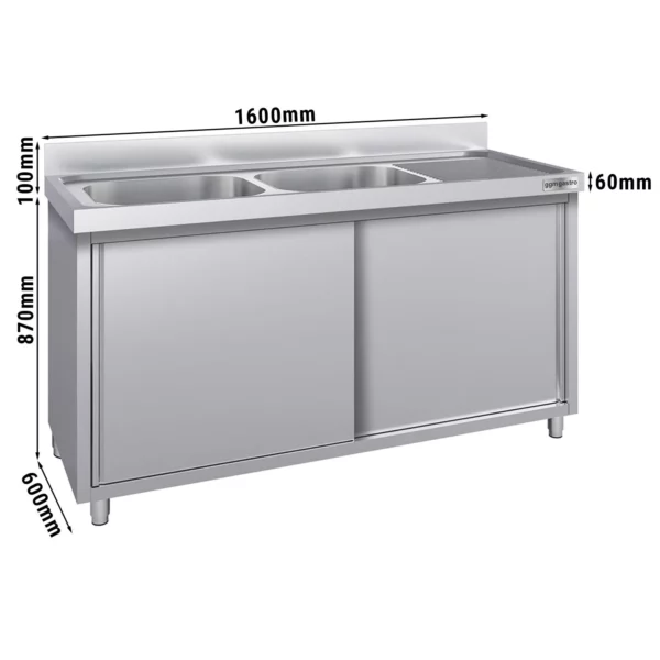 Dřezová skříňka ECO - 1600x600mm - se 2 umyvadly vlevo