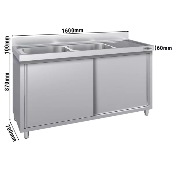 Dřezová skříňka ECO - 1600x700mm - se 2 umyvadly vlevo