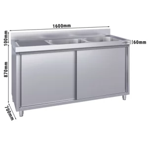 Dřezová skříňka ECO - 1600x700mm - se 2 umyvadly vpravo