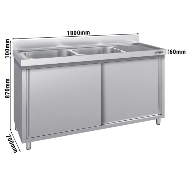 Dřezová skříňka ECO - 1800x700mm - se 2 umyvadly vlevo