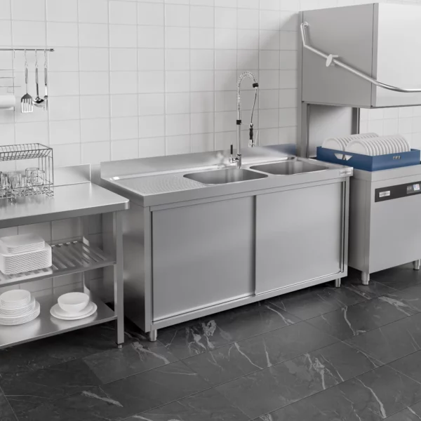 Dřezová skříňka ECO - 1800x700mm - se 2 umyvadly vpravo - Image 7