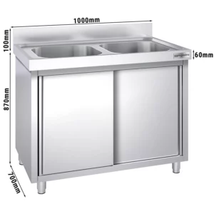 Dřezová skříňka PREMIUM - 1000x700mm - se 2 umyvadly ve středu
