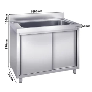 Skříňka na mytí hrnců - 1000x700mm - s 1 umyvadlem