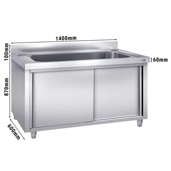 Skříňka na mytí hrnců - 1400x600mm - s 1 umyvadlem