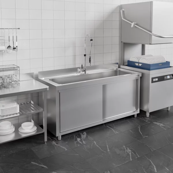 Skříňka na mytí hrnců - 1600x600mm - s 1 umyvadlem - Image 2