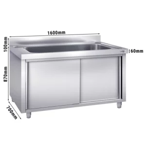 Skříňka na mytí hrnců - 1600x700mm - s 1 umyvadlem
