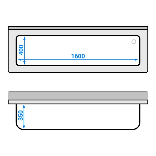 Skříňka na mytí hrnců - 1800x600mm - s 1 umyvadlem - Image 2
