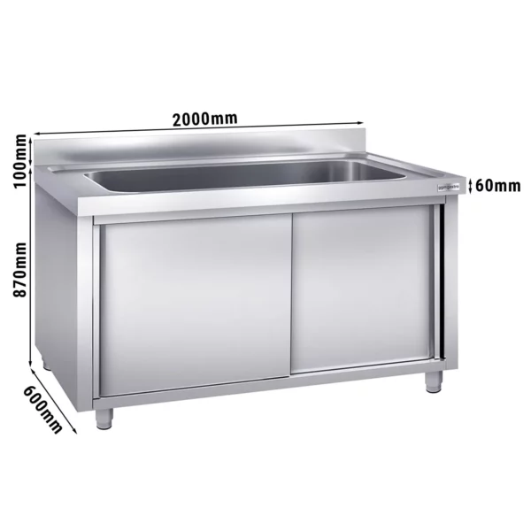 Skříňka na mytí hrnců - 2000x600mm - s 1 umyvadlem