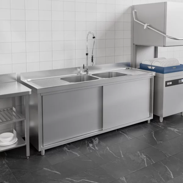 Dřezová skříňka PREMIUM - 2000x700mm - se 2 umyvadly ve středu - Image 7