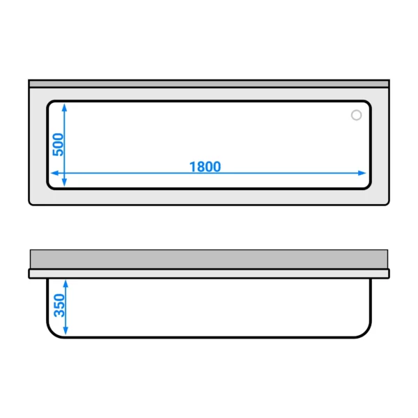 Skříňka na mytí hrnců - 2000x700mm - s 1 umyvadlem - Image 4