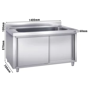 Skříňka na mytí hrnců - 1400x700mm - s 1 umyvadlem