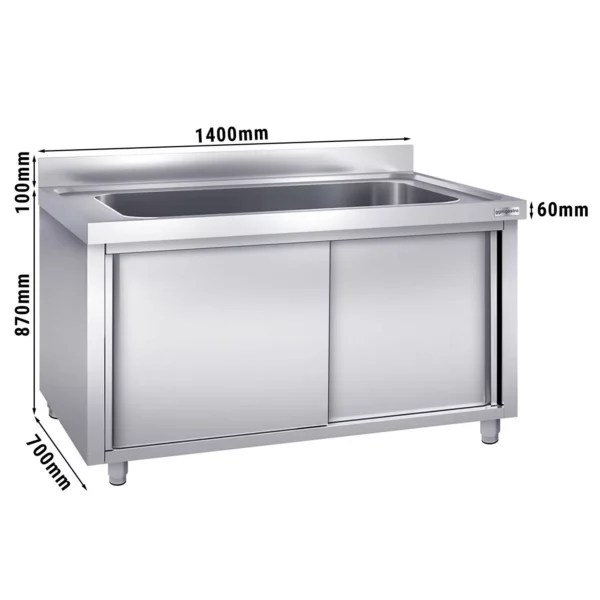 Skříňka na mytí hrnců - 1400x700mm - s 1 umyvadlem