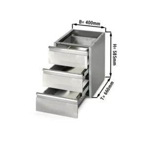 Zásuvkový blok se 3 zásuvkami PREMIUM - modul spodní konstrukce 400x660mm