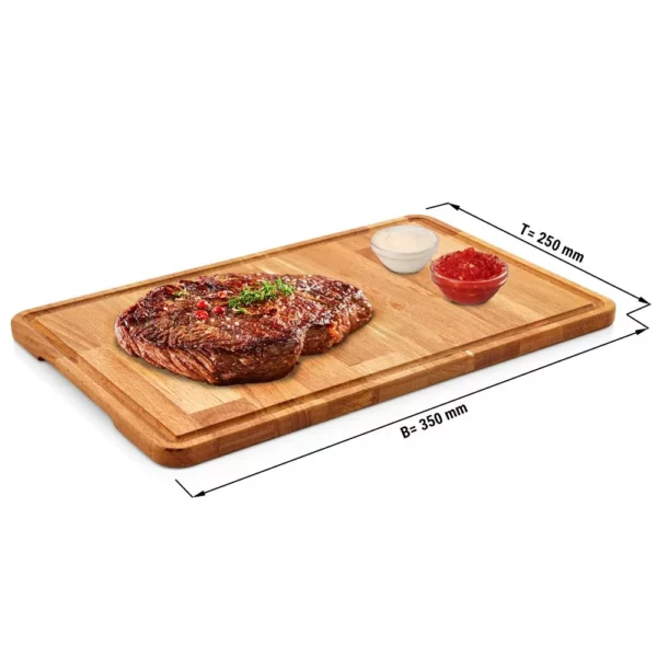 (6 kusů) steakový talíř - dub - 350x250mm - Image 3